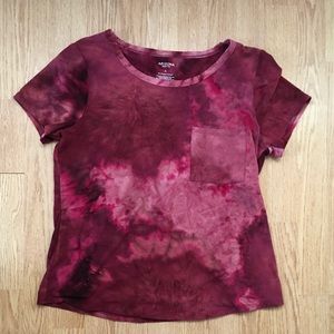 Juniors' Tie-Dye Short Sleeve Casual Top L